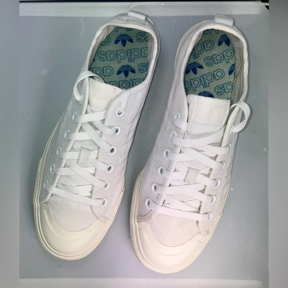 Adidas Nizza RF Triple White Men 10/Womens 11.5 - Picture 4 of 13